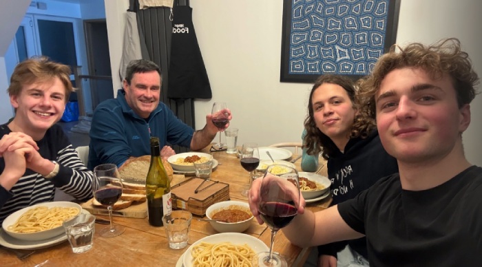 EM Normandie students at a local man's house sharing a meal EM Normandie students at a local man's house sharing a meal