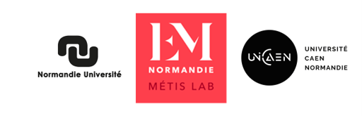 Logo Normandie Université, EM Normandie Métis Lab et Université Caen Normandie